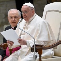 Papa Francesco durante l'Udienza di venerdì 3 maggio 2024